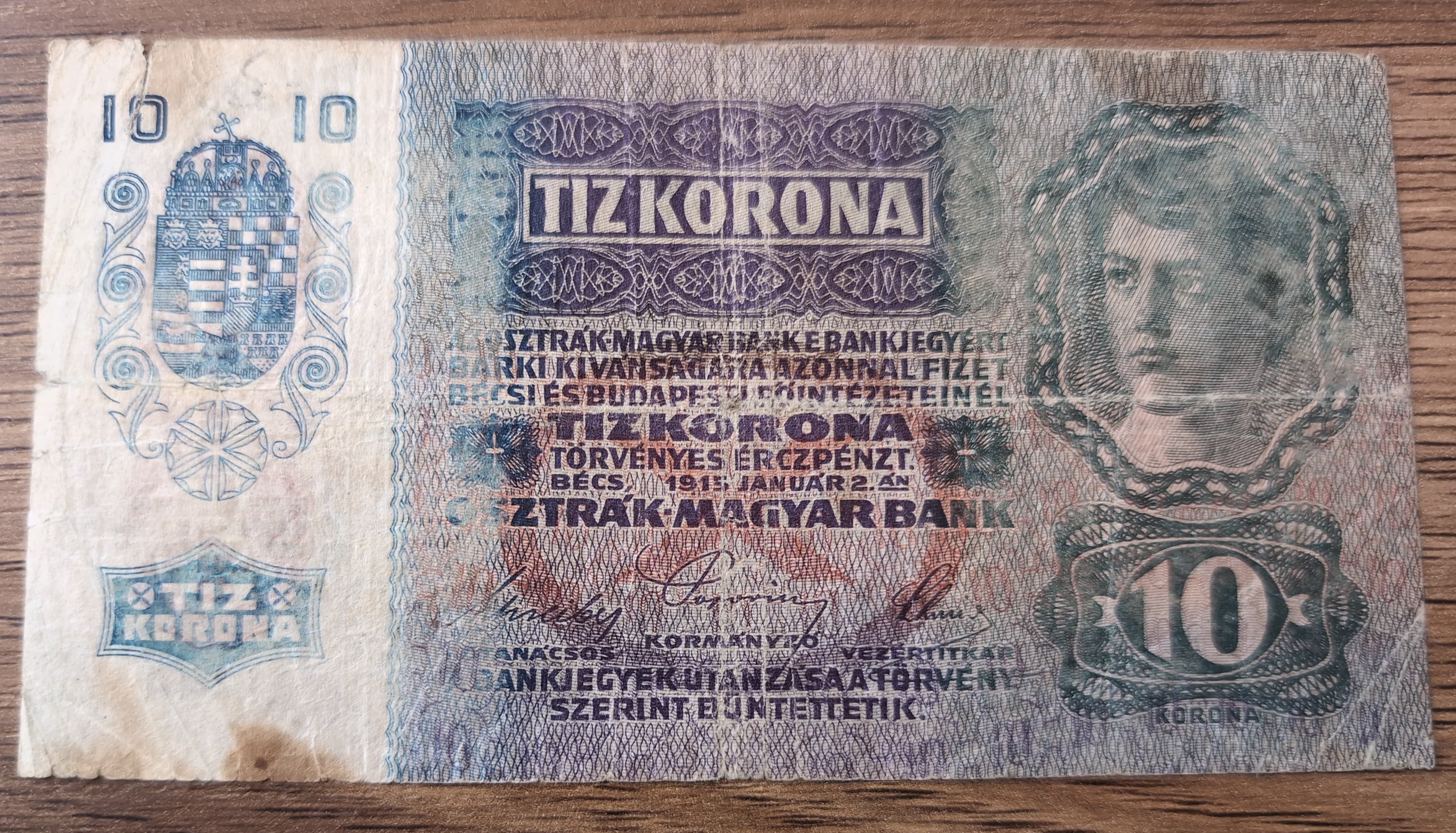 Billet ancien Autriche-Hongrie 10 Kronen / 10 Korona 1915