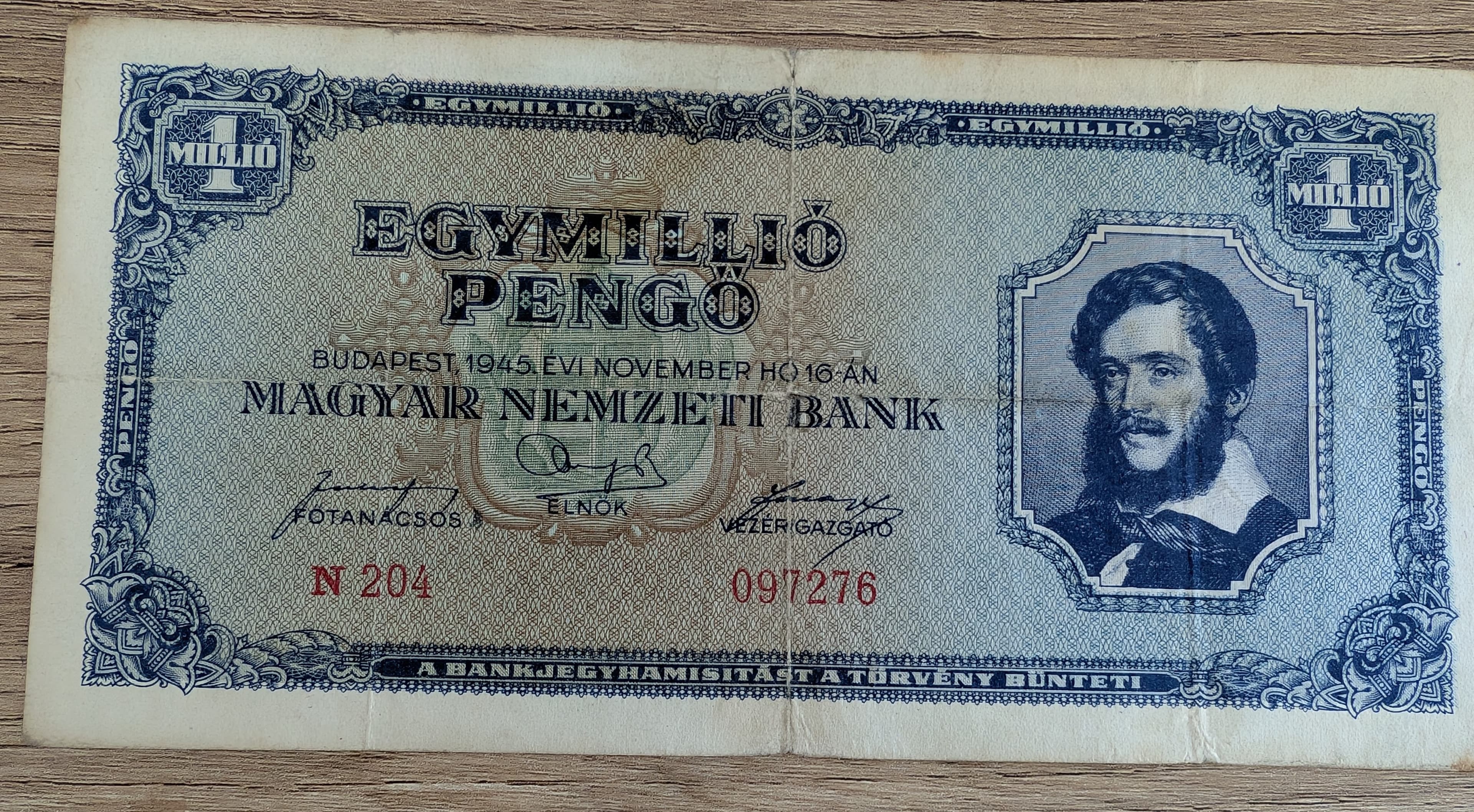 Hongrie 1 million pengő 1945